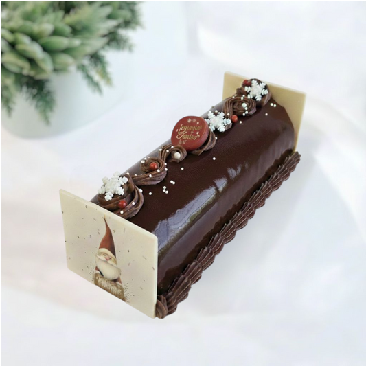 Bûche mousse chocolat & caramel salé